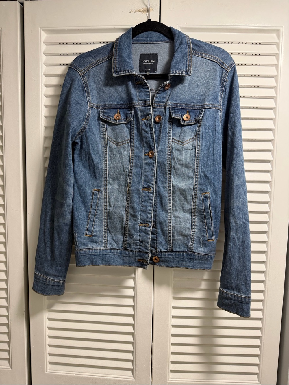 Cavalini Medium Blue Denim Jacket with Button Front